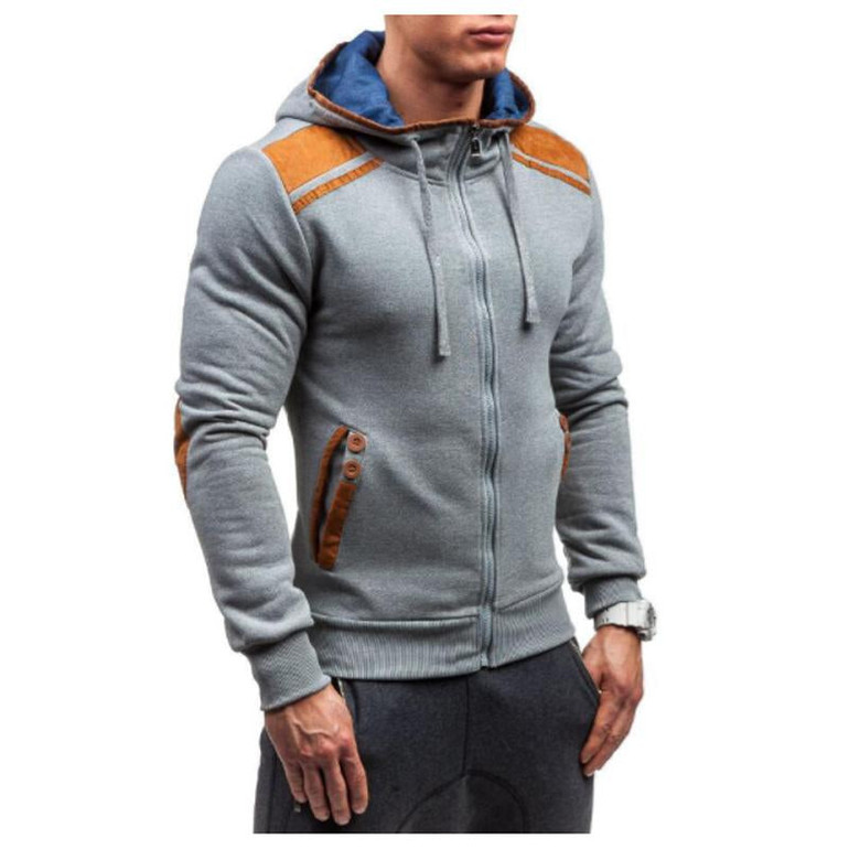 2017 Hoodies Men Sudaderas Hombre Hip Hop Mens Brand Solid hooded harness Hoodie Cardigan Sweatshirt Slim Fit Men Hoody