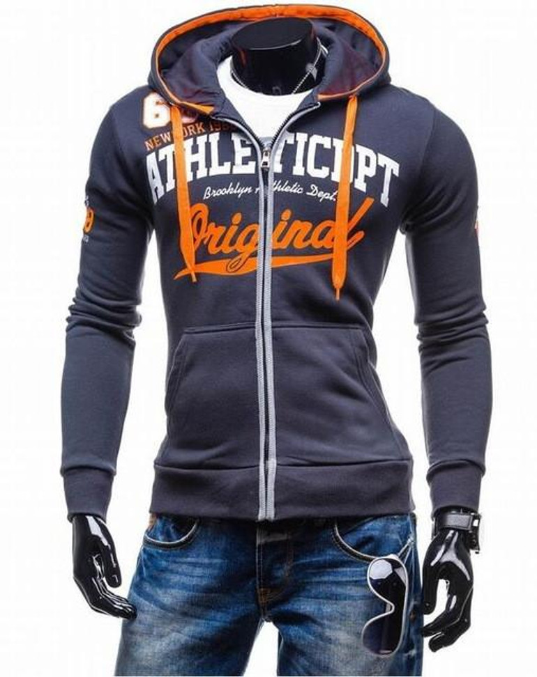 2017 Hoodies Men Sudaderas Hombre Hip Hop Mens Brand Letter Hooded Zipper Hoodie Sweatshirt   Suit Slim Fit Men Hoody XXL