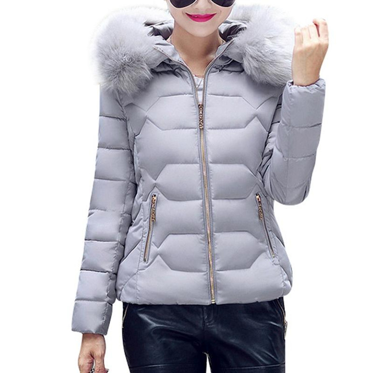 2017 high quality winter jacket coat warm women parkas imatation raccoon faux fur collar thickening overcoat female slim jackets
