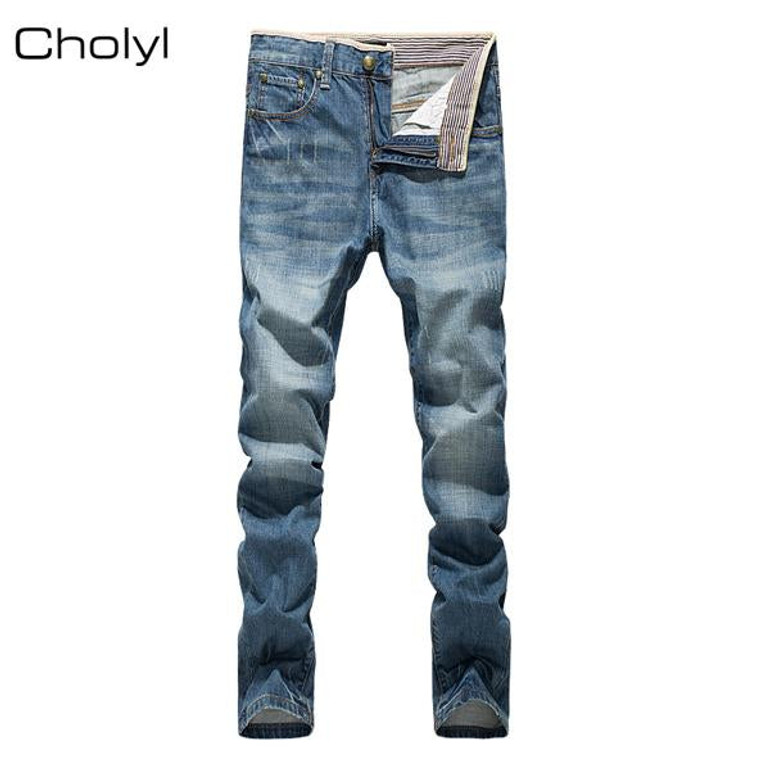 2017 high quality Retro Teenage Men Jeans Slim Straight Pants Spring and summer Casual Loose Pants CHOLYL Brand biker jeans
