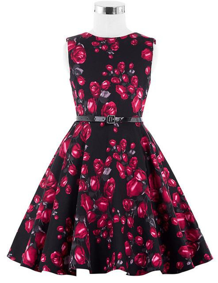 Real Picture Flower Print Vintage Flower Girl Dresses for Wedding Communion Pageant Dresses for Little Girl Kids Prom Dress 0250