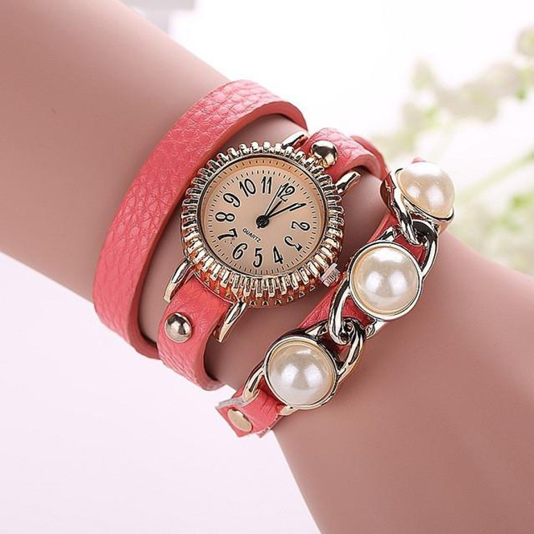 CCQ Brand Fashion Women Bracelet Pearl Watch Casual Women Wristwatch Luxury Quartz Watch Relogio Feminino Gift Clock 1296