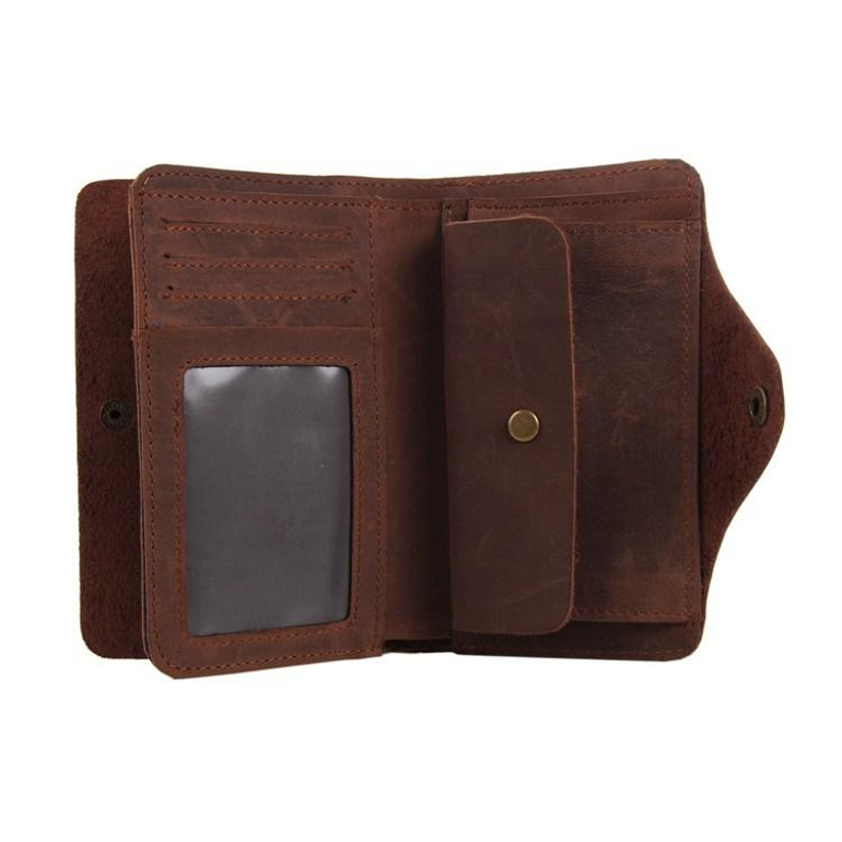 Luxury Designer Vintage Handmade 100% Genuine Crazy Horse Leather Cowhide Men Wallets Purse Card Holder Men's Wallet #MD-J8033