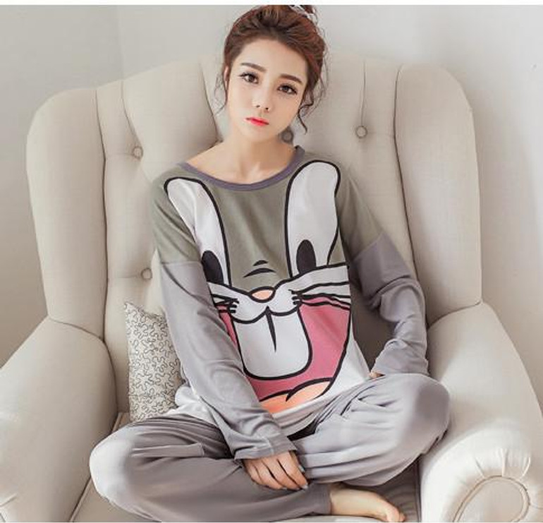 New Listing 2016 Autumn /Winter Carton Pyjamas Women Girl Pajama Sets Cartoon Sleepwear Pajamas for women Long-Sleeved Tracksui