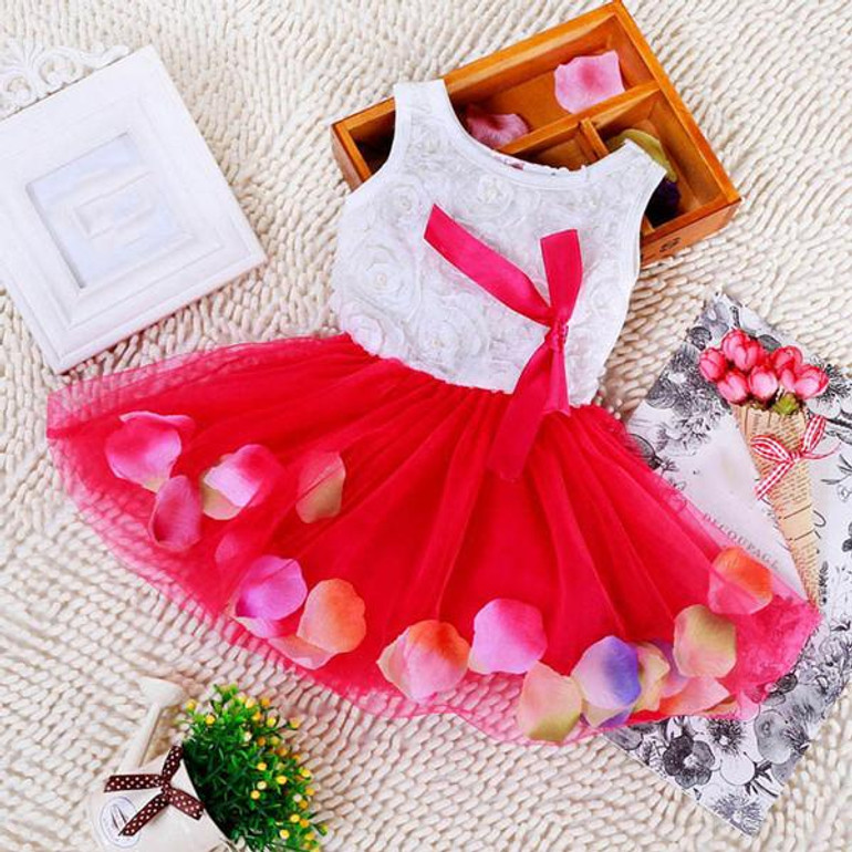 New Kid Girls Princess Hot Sales Toddler Baby Party Tutu Lace Bow Flower Dresses Clothes