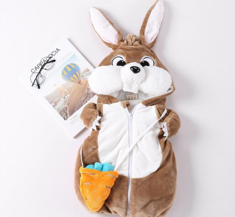 Doayni Baby 2017 Winter Jackets For Baby Girl Novelty Rabbit Hooded Vest Thick Warm Baby Girl Cotton Clothing Infant Unisex