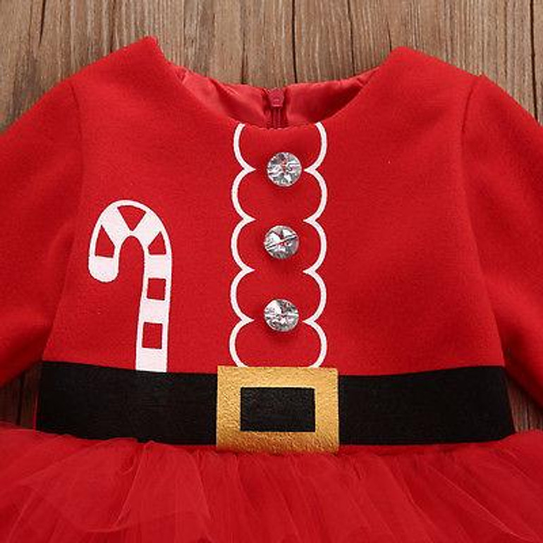 new red santa autumn winter xma Cute Christmas Princess Toddler infant newborn Baby Girl Tulle Tutu Dress Party Outfits Costume
