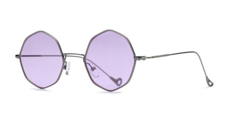 Peekaboo 2017 mens small round sunglasses women vintage retro clear blue sunglasses transparent lens metal uv400