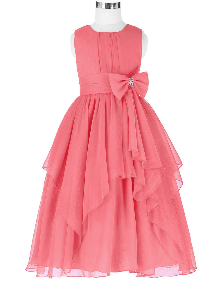 Grace Karin Chiffon Flower Girl Dresses 2018 Princess Children Kids Communion Dress Girl Evening Gowns Pageant Prom Dresses