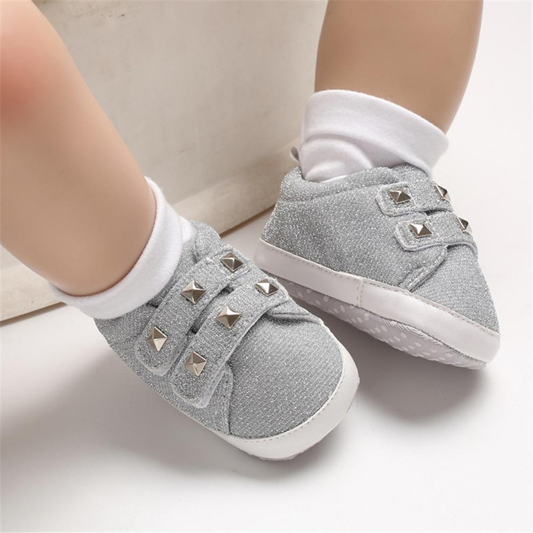 Baby Girls Rivet Magic Tape Casual Sneakers Girls Shoes Wholesale