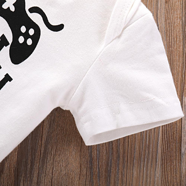 Baby Letter Daddy Dose Not Play Video Games Printed Short Sleeve Romper Wholesale Clothing Baby