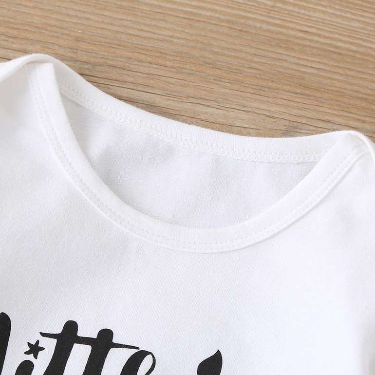 Baby Girls Printed Letter Little Sister Romper&Skirt Baby Wholesales