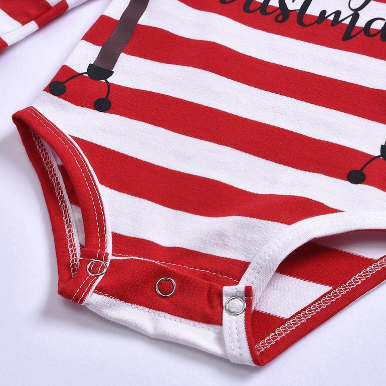 Baby Boys Merry Christmas Striped Romper & Pants & Hat Baby Clothes Vendors