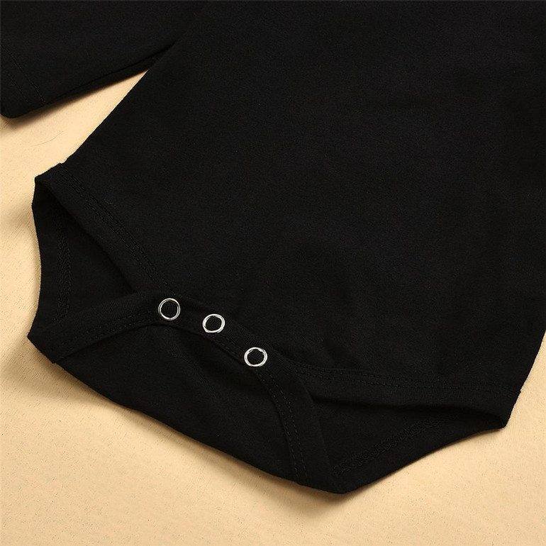 Baby Girls Solid Long Sleeve Romper & leopard Skirt & Headband Wholesale