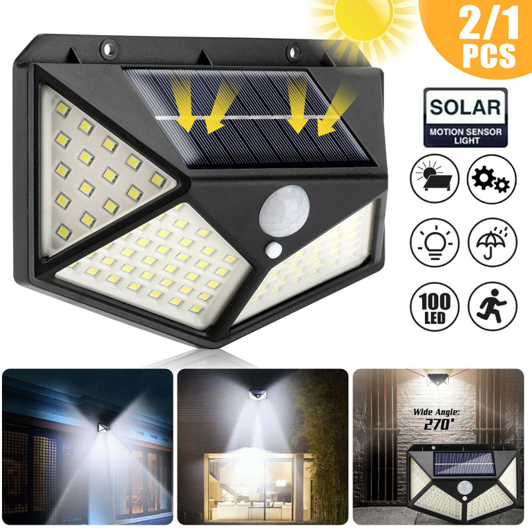 SHOPLED 100 Led Solar Light Waterproof LED Bulb Outdoor Solar Lamp PIR Motion Sensor Solar Wall Lamp Garden Decoration Lighting