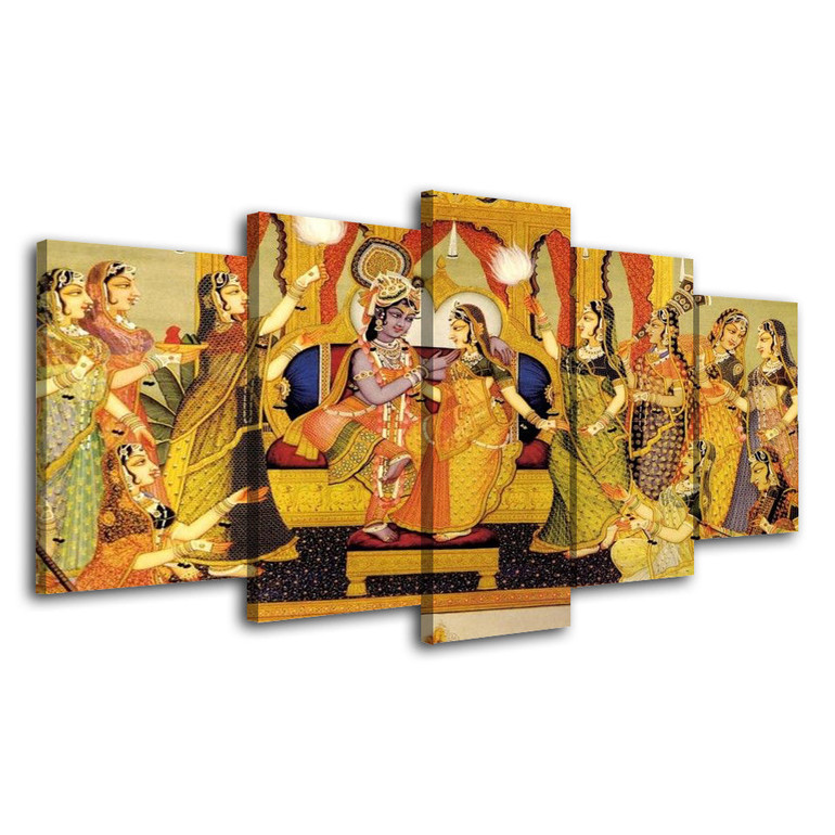 5 Piece Canvas Poster Buda Painting Hindu Gods Art Painting Picture Poster Wall Prints Art Wall Decor