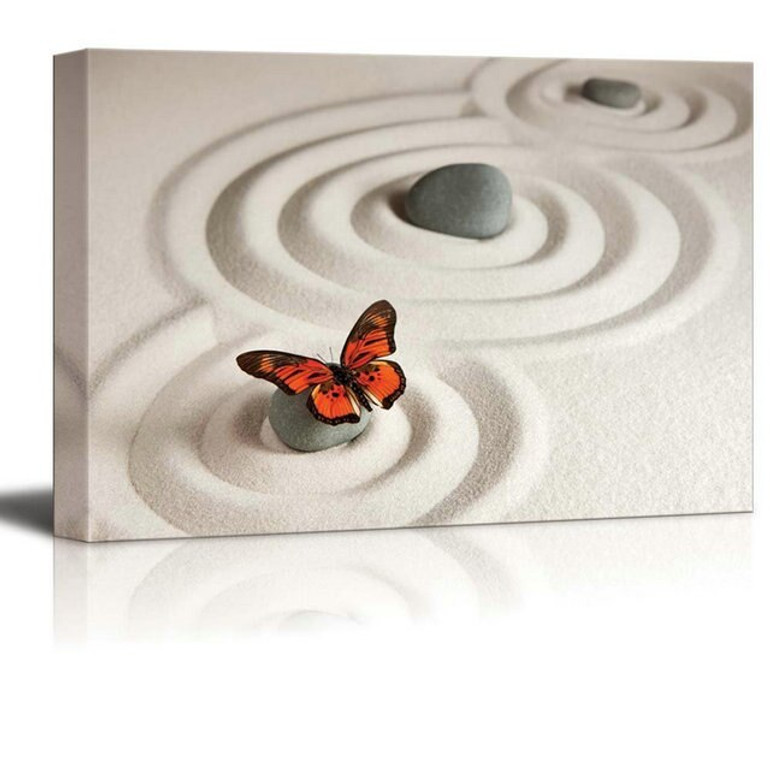 1 Panel Canvas Painting Zen Sand Stone Orchid Picture Living Room Wall Art Decoration Print Poster