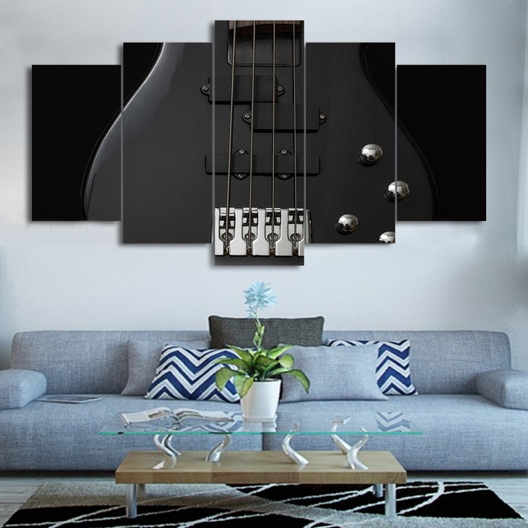 5 Pieces Wall Art Picture Gift Guitar Home Decoration Canvas Print Painting Beautiful Living Room Printed