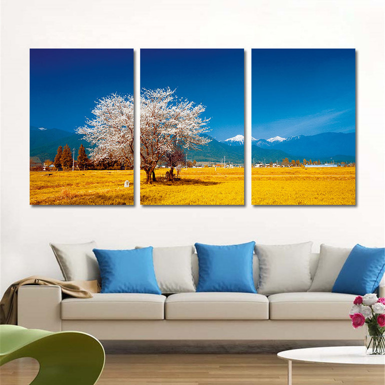 Tree Landscape Oil Painting Posters and Prints Modern Wall Art Canvas Pictures 3 Pieces