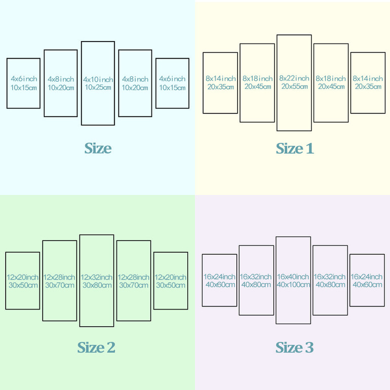 Canvas Painting Wall Art 5 Panel Train Track Landscape Bedroom Prints Pictures