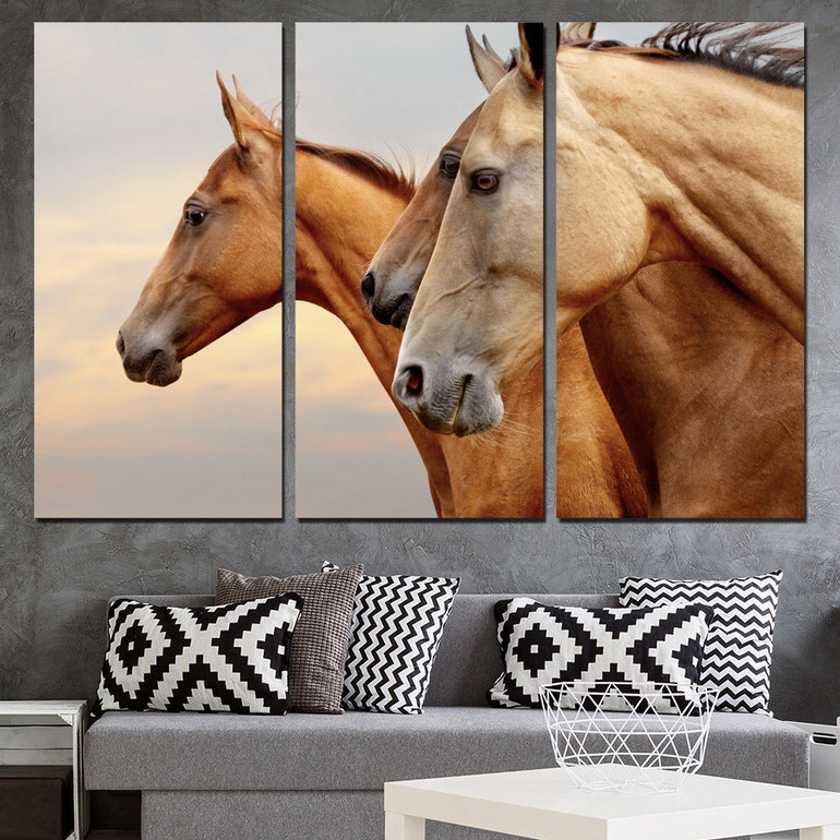 3 Piece Printed Wall Art Animal Horse Painting Canvas Decoration Poster Picture Canvas