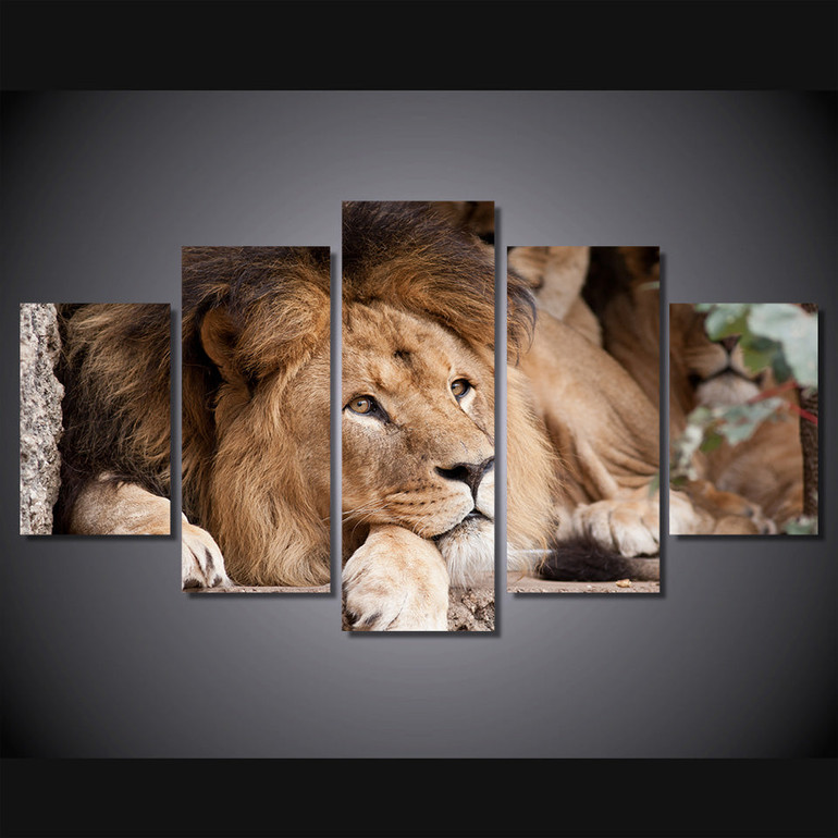 Canvas Painting Wall Art Abstract Decor 5 Panel Animal Lion Landscape Modular Pictures Oil Prints