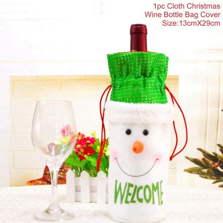 Merry Christmas Wine Cover For Home Decoration