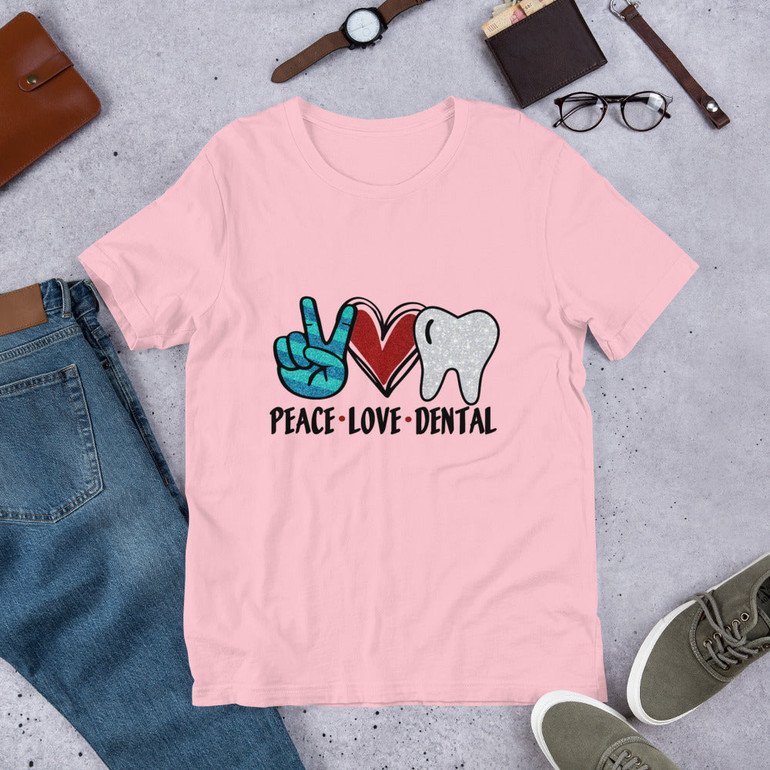 Peace, Love, Dental Short-Sleeve Unisex T-Shirt
