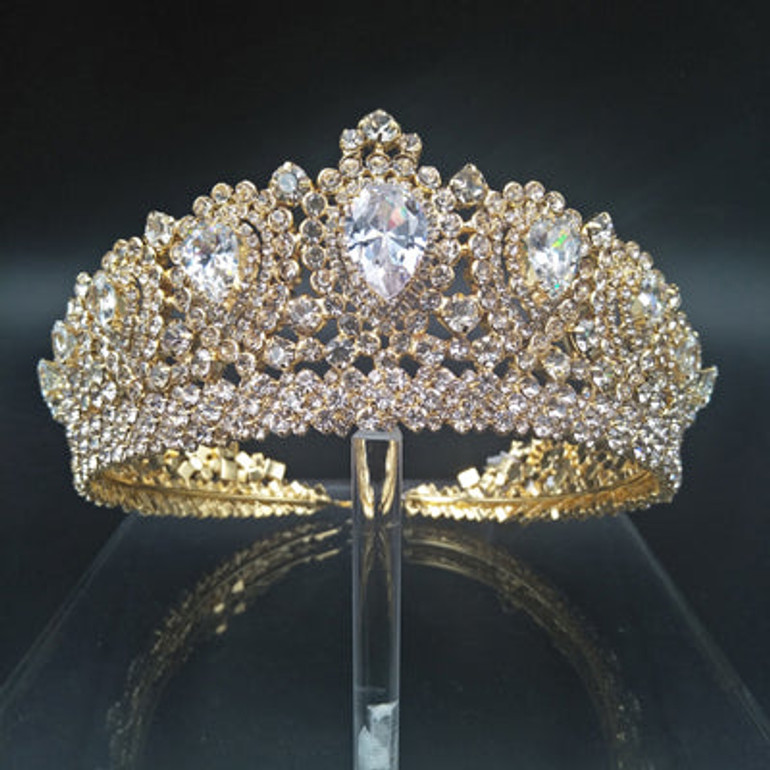 Zirconia Crystal Wedding or Pageant Crown Diadem Tiara
