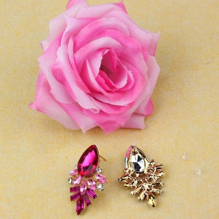 Rhinestone Crystal Drop Alloy Ear Earrings