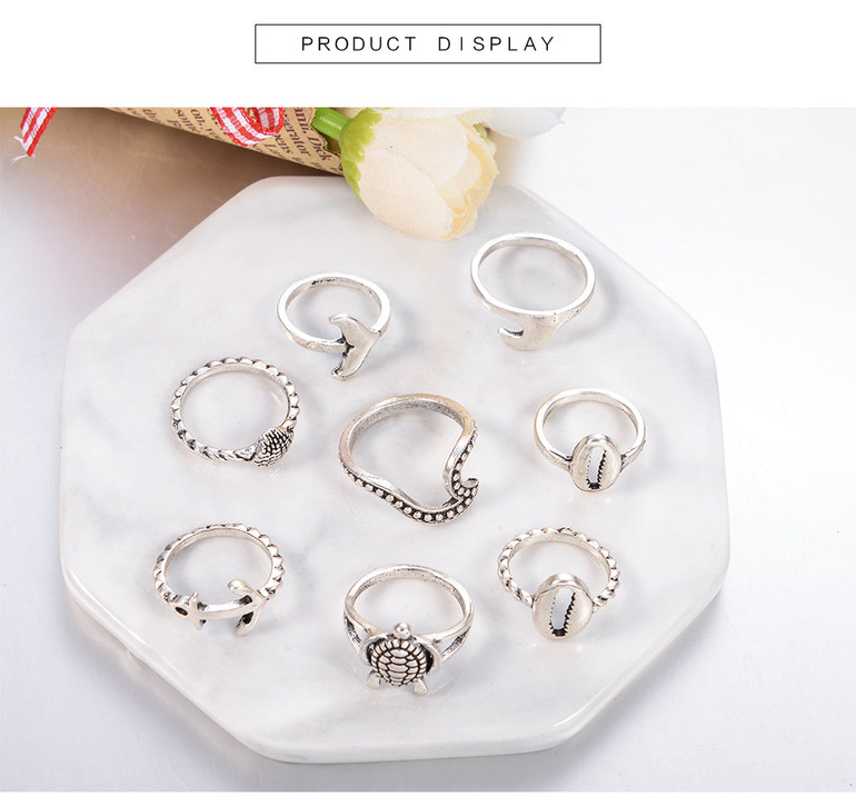 Boho Vintage Knuckle Ring Set 8 PCS