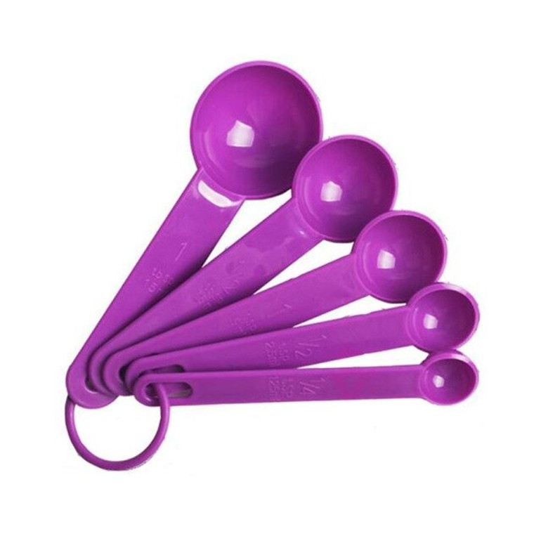 5pcs/set Measuring Spoons Colorful Silicone Measuring Ladle With Scale Sugar Cake Baking Spoon Kitchen Baking Measuring Tools