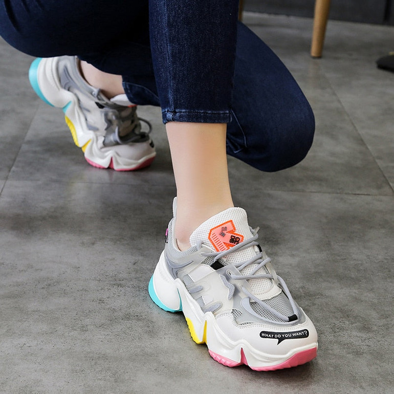 Women Rainbow Chunky Sneakers