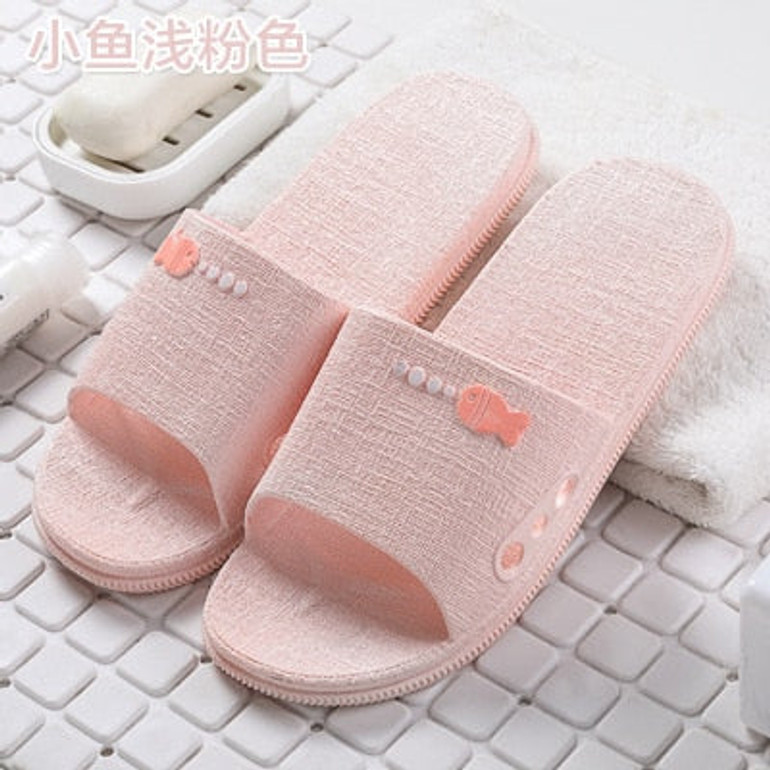 Women's new cool slippers, men's home summer shoes, women's anti-skid men's home bathroom, home slippers.