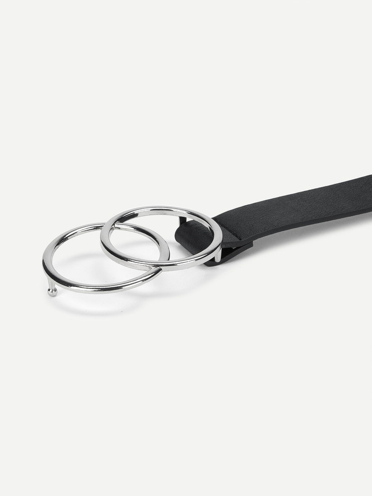 Double Ring Buckle Belt Silver