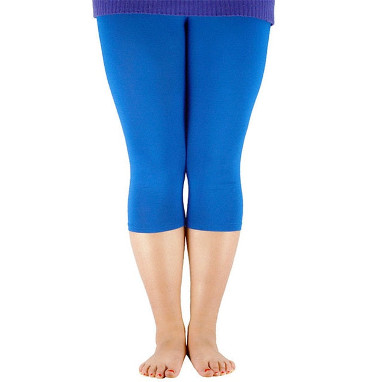 Women Pants Workout Slim Leggings Plus Size Capri Legging High Stretch