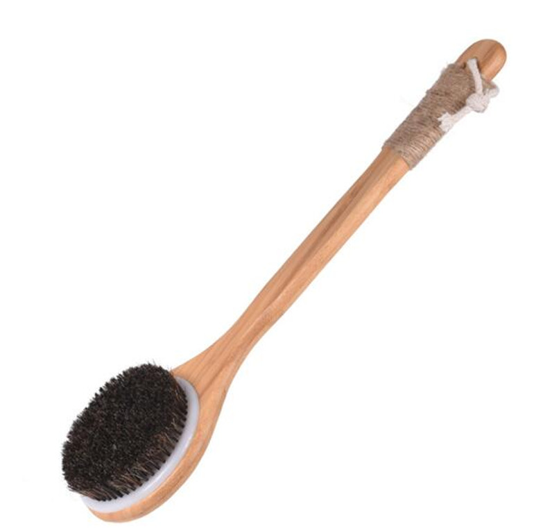 TREESMILE Exfoliating Wooden Body Massage Shower Brush Natural Bristle Bath Brush SPA Woman Man Skin Care Dry Body Brush D40