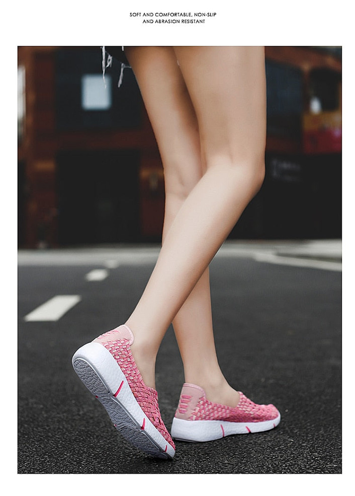 Women's Shoes Summer Sneakers Casual Flats Handmade Breathable Walking Shoes