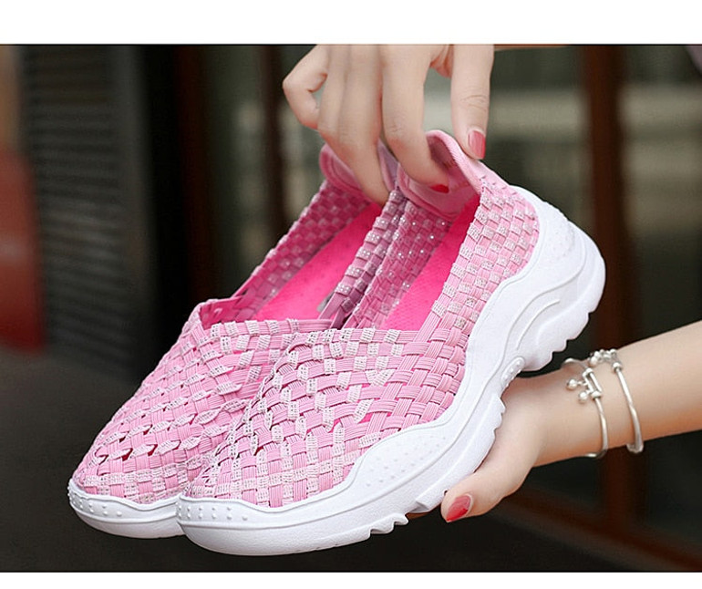Womens Shoes Flats Fashion Sneakers Breath Casual Shoes Female