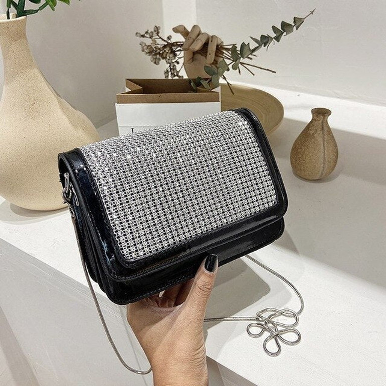 Diamond Flap Bag Fashion Bags For Women 2020 Purses And Handbags Luxury Designer High Quality Messenger Bag Bling Women Purse