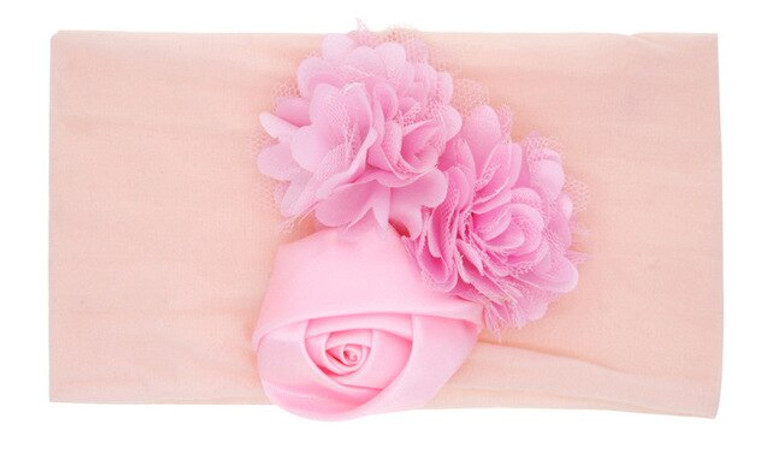 New Baby Kids Headbands Toddler Infant Hair Accessories Rose Flower Girl Turban Solid Headwear Hair Band Girl Accessories