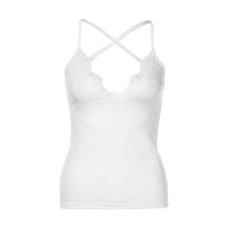 Feitong Women Sexy Cropped Tank Tops Summer Sleeveless Lace Deep V Neck Short Mini Vest Tank Tops camisole regata feminina 2018