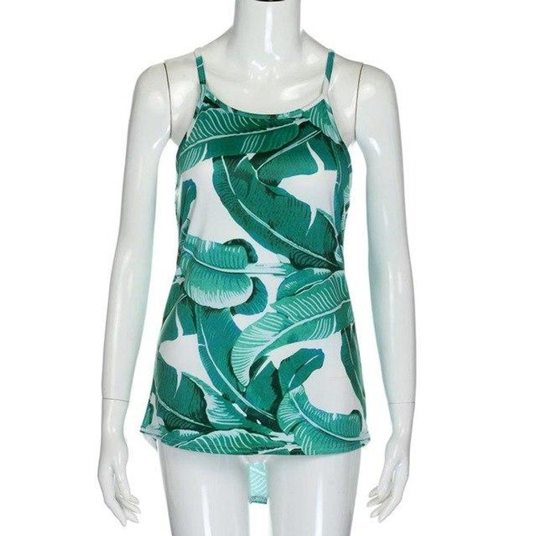 Summer T shirts Women Sleeveless Flower Printed Fashion Sexy Tank Top Casual Round neck Blouse Vest T Shirt Female Tee Crop Top