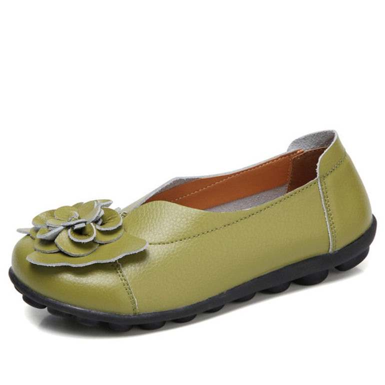 Women Ballet Flats Genuine Leather Loafers Shoes