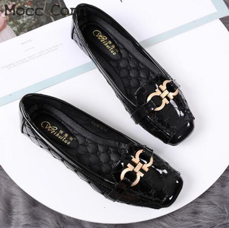 Women Flat Shoes  Casual Fashion Slip-on Ballerina Woman Flats Patent Leather Loafers