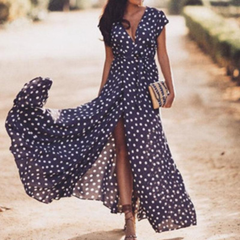 Sexy Floral Print Sleeveless Maxi Dress