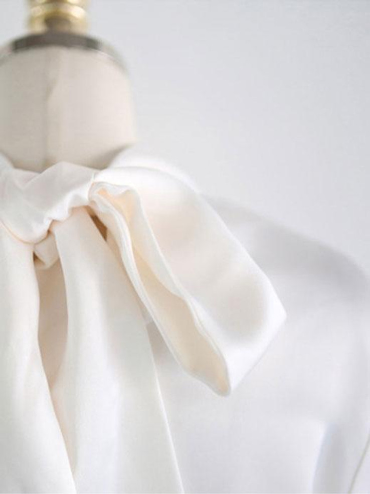 Casual Chiffon Bishop Sleeve Pure Colour Shirt