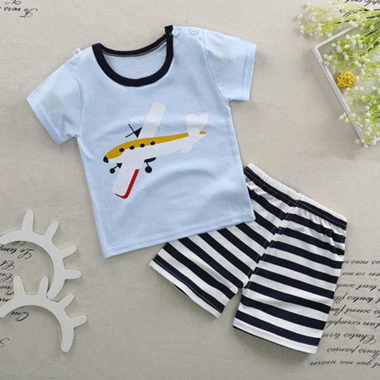 Baby Boy Girl Clothes Summer 2020 Newborn Baby Boys Clothes Set Cotton Baby Clothing Suit Shirt+Pants Infant Clothes Set