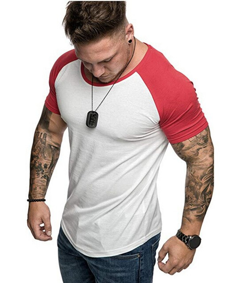 Men's Fit Short Sleeve Slim Muscle Bodybuilding T-shirt