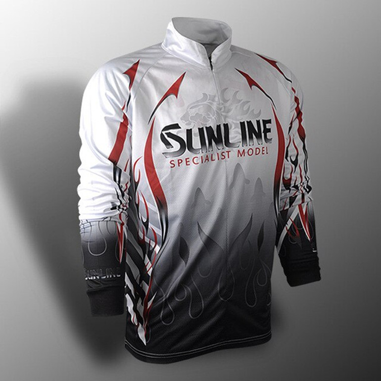 Sunline Summer Fishing Shirt Long Sleeve Fishing Clothes Breathable Quik-Drying Anti-UV Outdoor Sports Fishing Clothing